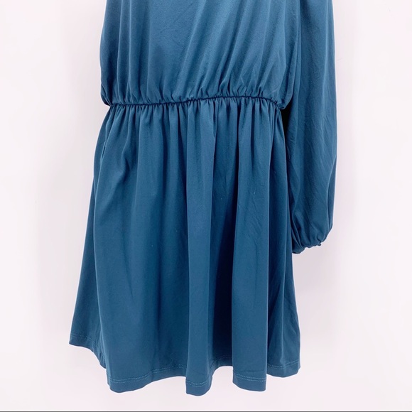 NEW Susana Monaco Pine Needle Gathered Sleeve One Sleeve Dress Size Small - Picture 2 of 7